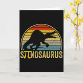 Grappige Pi-dag grap - Spinosaurus dinosaurus wisk Kaart (Gele Bloem)