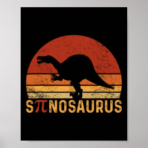 Grappige Pi-dag grap Spinosaurus dinosaurus wiskun Poster
