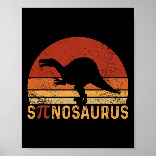 Grappige Pi-dag grap Spinosaurus dinosaurus wiskun Poster (Voorkant)