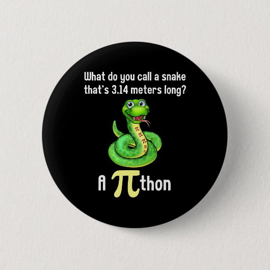 Grappige Pi-dag Puns Pithon Wiskunde Leraar Grappe Ronde Button 5,7 Cm (Voorkant)