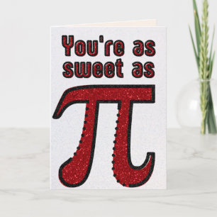 Grappige Pi Wiskunde Grap Glitter Valentijnkaart Kaart
