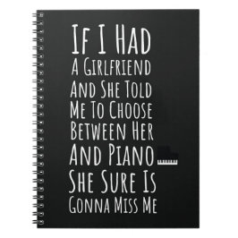 Grappige Pianist Cadeaus Voor Mannen Piano Speler  Notitieboek