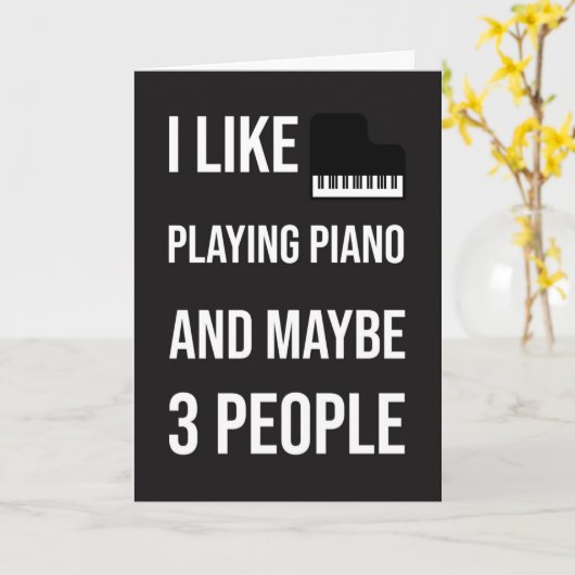 Grappige Pianist Kaarten Piano Speler Muzikant Hum (Gele Bloem)