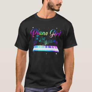 Grappige Piano Art voor Meisjes Vrouwen Muzikaal T T-shirt