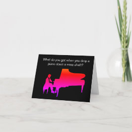 Grappige Piano Grap Verjaardagskaart Kaart