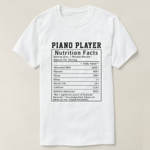 Grappige Pianospeler Voedingsfeiten Muziekleraar T-shirt