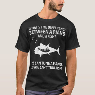 Grappige Pianotuna Vismuziek Sarcastisch T-shirt