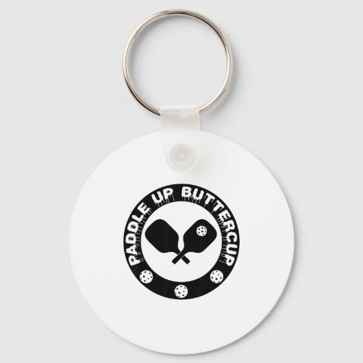 Grappige pickle ball liefhebber paddle omhoog bote sleutelhanger (Voorkant)