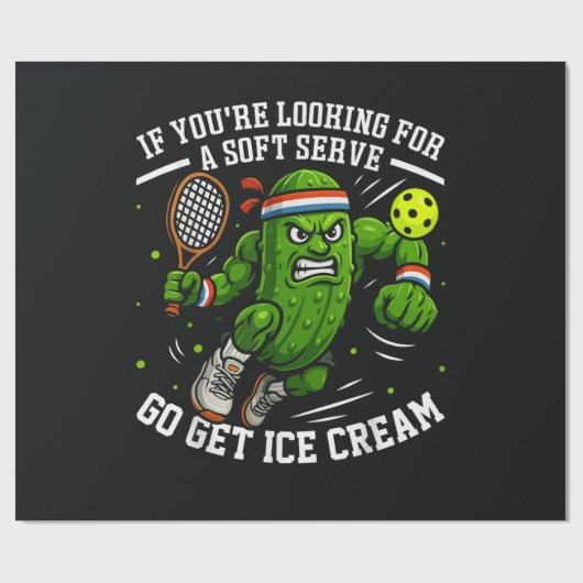 Grappige Pickle die Pickleball speelt Cadeaupapier (Vlak)
