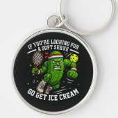 Grappige Pickle die Pickleball speelt Sleutelhanger (Voorkant)