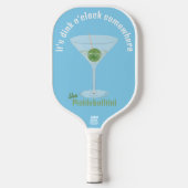 Grappige Pickle Martini Dink O'Clock - Blauw Pickleball Paddle (Voorkant)