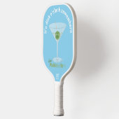 Grappige Pickle Martini Dink O'Clock - Blauw Pickleball Paddle (Links)