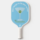 Grappige Pickle Martini Tip Uw Server - Blauw Pickleball Paddle (Achterkant)