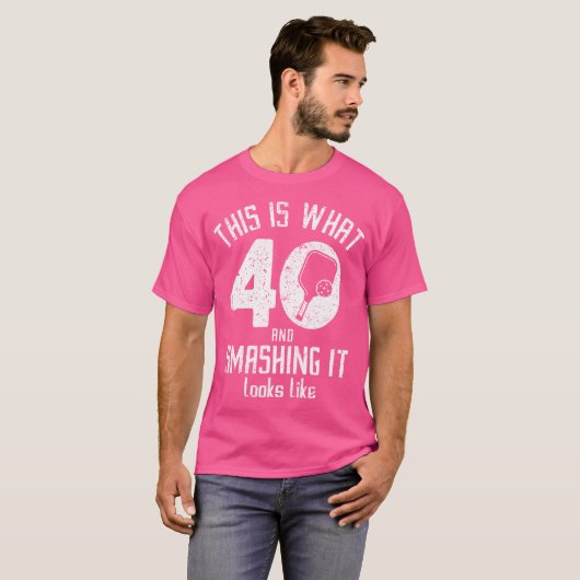Grappige Pickleball 40e verjaardag 40 jaar oude li T-shirt (Voorkant volledig)