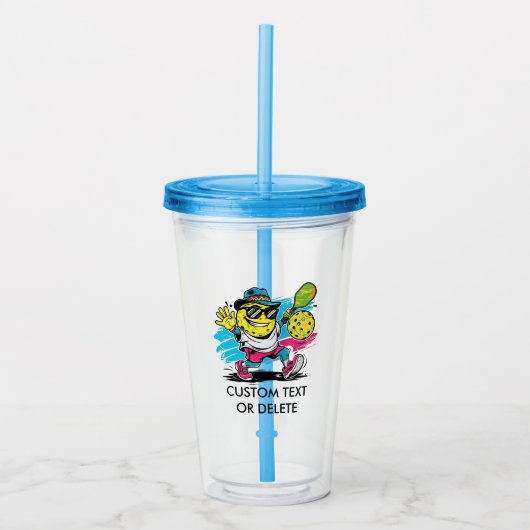 grappige pickleball acryl drinkbeker (Voorkant)