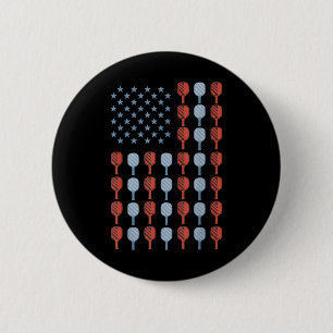 Grappige Pickleball Amerikaanse Vlag USA Mannen Vr Ronde Button 5,7 Cm