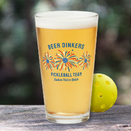 Grappige Pickleball Bier Drinkers Patriottisch Jul Glas