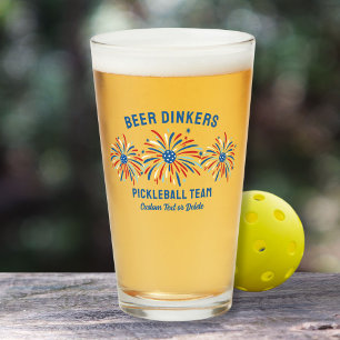 Grappige Pickleball Bier Drinkers Patriottisch Jul Glas