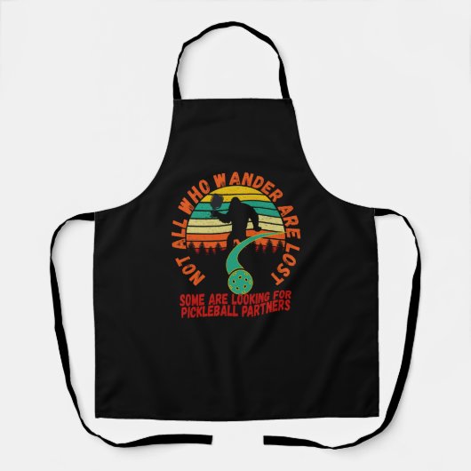 Grappige Pickleball Bigfoot Schort (Voorkant)