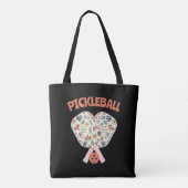 Grappige Pickleball – Bloemen Paddle Tote Bag (Achterkant)