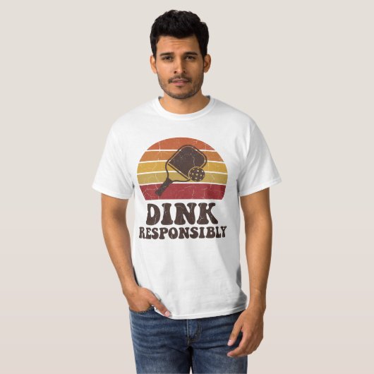 Grappige Pickleball Dink Verantwoordelijk Paddle S T-shirt (Voorkant volledig)