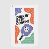 Grappige Pickleball Dinkin' Beste coach Sport Golfhanddoek (Voorkant)