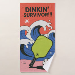 Grappige Pickleball DINKIN’ SURVIVOR!! sporthanddo Badhanddoek