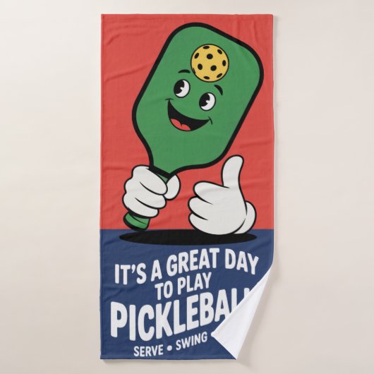 Grappige pickleball Een geweldige dag om picklebal Badhanddoek (Badhanddoek)