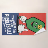 Grappige pickleball Een geweldige dag om picklebal Badhanddoek (Badhanddoek)