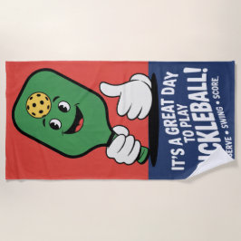 Grappige pickleball Een geweldige dag om picklebal Strandlaken