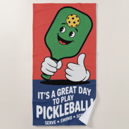 Grappige pickleball Een geweldige dag om picklebal Strandlaken