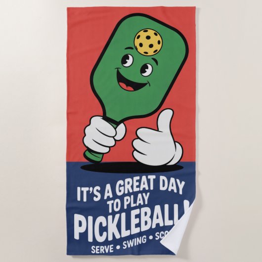 Grappige pickleball Een geweldige dag om picklebal Strandlaken (Voorkant)