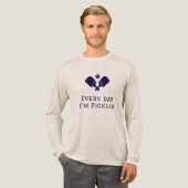 Grappige Pickleball Elke dag lange mouw Tri-Blend Shirt (Voorkant)
