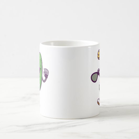 Grappige Pickleball en Cool Cucumber: Speelse Padd Koffiemok (Center)