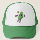 Grappige Pickleball en Cool Cucumber: Speelse Padd Trucker Pet (Voorkant)