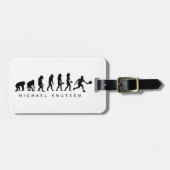 Grappige Pickleball Evolution gepersonaliseerd Bagagelabel (Voorkant horizontaal)