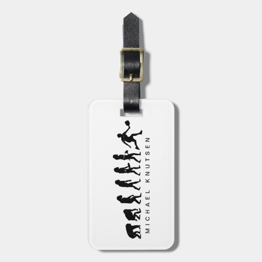 Grappige Pickleball Evolution gepersonaliseerd Bagagelabel (Voorkant verticaal)