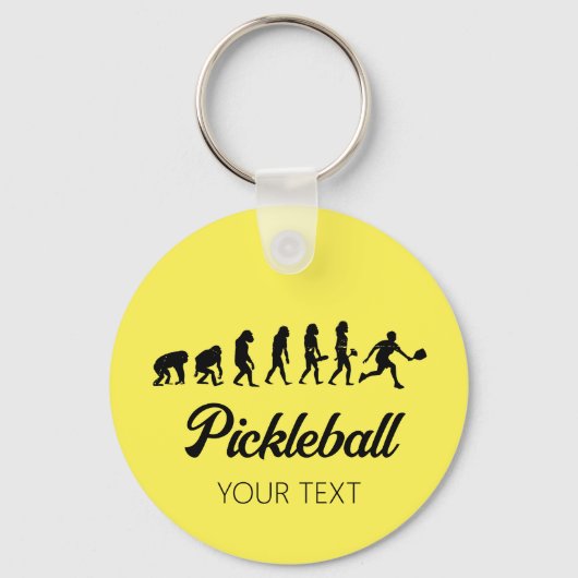 Grappige Pickleball Evolution gepersonaliseerd Sleutelhanger (Voorkant)