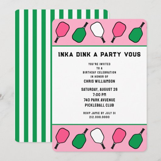 Grappige Pickleball Feestje Kaart (Voorkant / Achterkant)