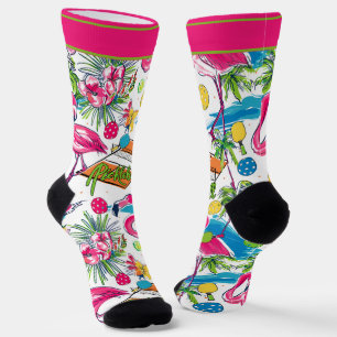 Grappige Pickleball Flamingo Dinks Sokken