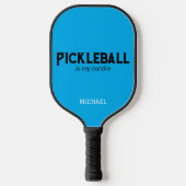 Grappige Pickleball is mijn cardio Blauwe Aangepas Paddle (Voorkant)