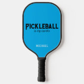 Grappige Pickleball is mijn cardio Blauwe Aangepas Paddle (Achterkant)