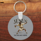 Grappige Pickleball Jezus De Dienaar Sleutelhanger (Voorkant)