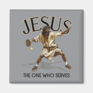 Grappige Pickleball Jezus Degene Die Sluist Magneet