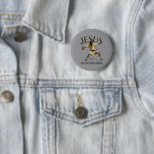 Grappige Pickleball Jezus Degene Die Sluist Ronde Button 5,7 Cm (In situ)