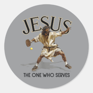 Grappige Pickleball Jezus Degene Die Sluist Ronde Sticker