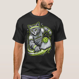 Grappige Pickleball Kat Speler Paddle Sporten T-shirt
