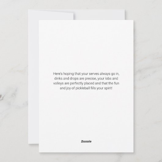 Grappige Pickleball Kerstkabouters, Aangepaste Tek Feestdagenkaart (Achterkant)