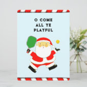 Grappige Pickleball Kerstmis Feestdagenkaart (Staand voorkant)