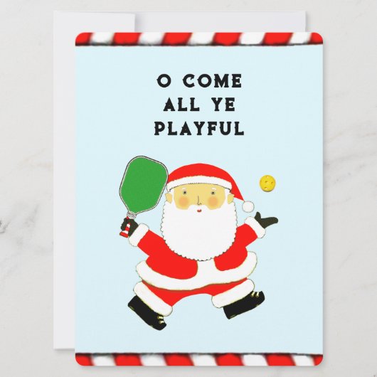 Grappige Pickleball Kerstmis Feestdagenkaart (Voorkant)